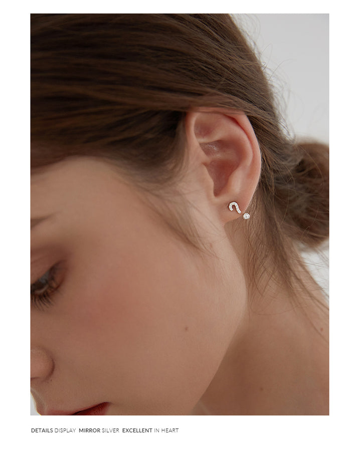 Sterling Silver '！？'Earrings