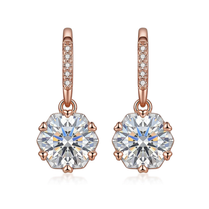 Classic Round Moissanite Drop Earrings