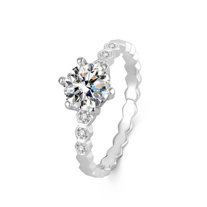 Celeste Bubble-Band Moissanite Solitaire Ring