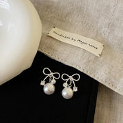 Ribbon Pearl Earrings