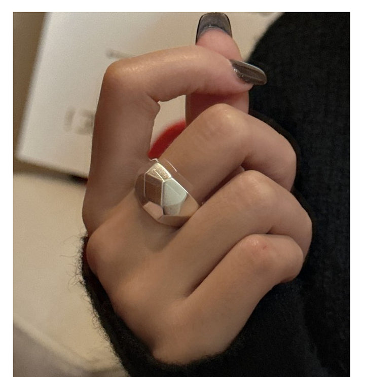 S925 Sterling Silver Fashion Polygonal Diamond Ring