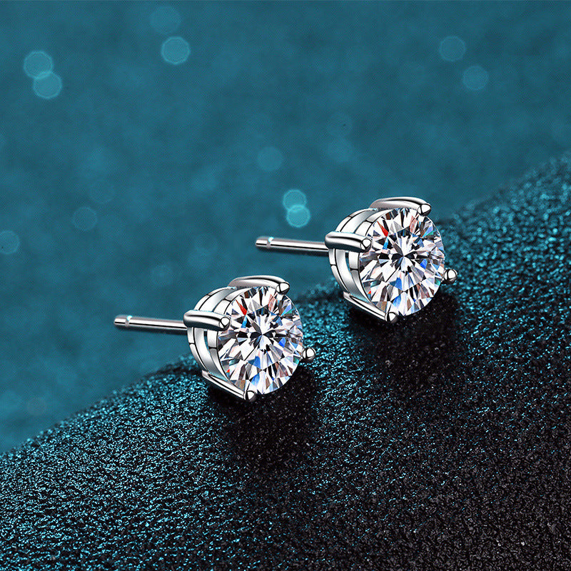 Classic 4-Prong Moissanite Stud Earrings