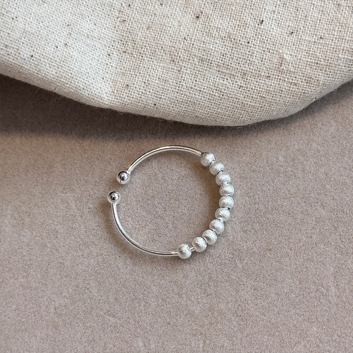 Fine Sterling Silver Frosted Bead Ring