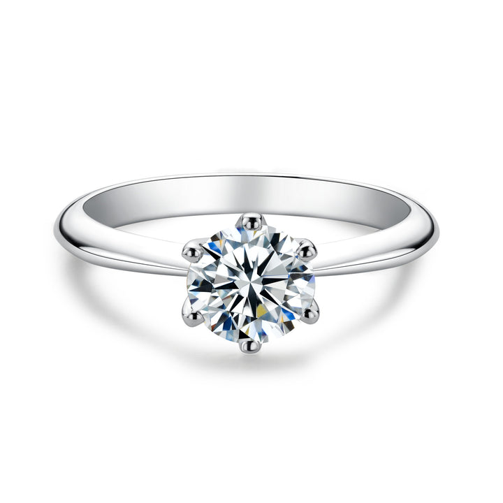 Classic 6-Prong Solitaire Moissanite Engagement Ring