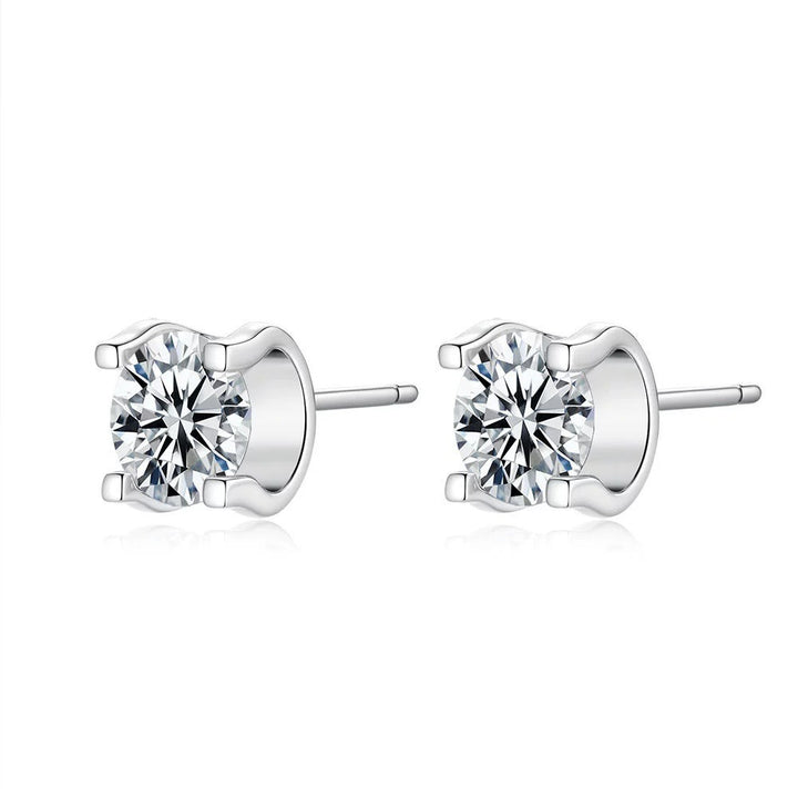 Classic Four-Prong Moissanite Stud Earrings