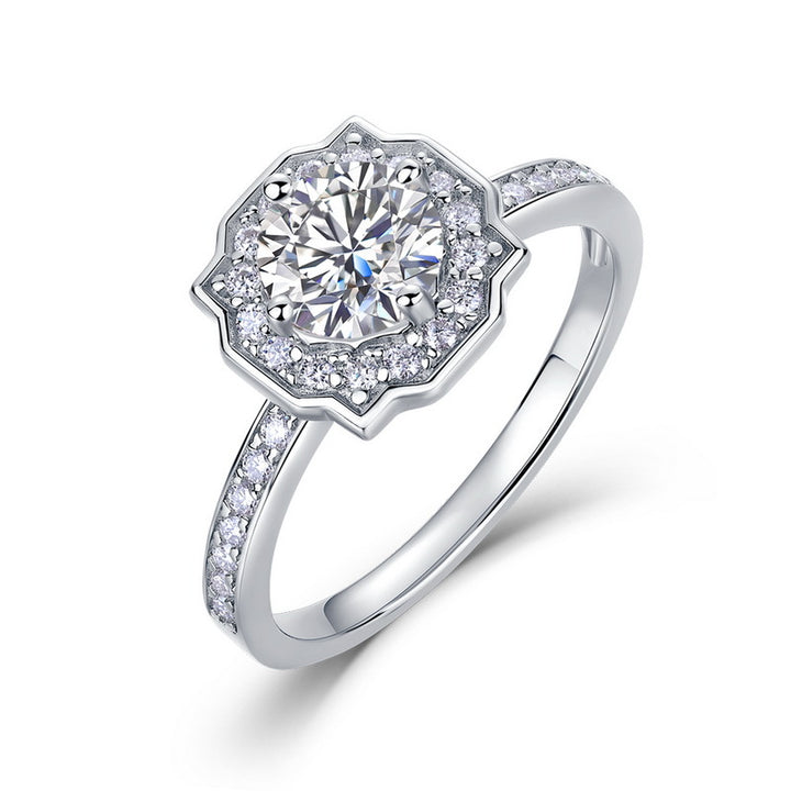 Petal Halo Moissanite Ring