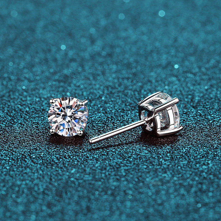 Classic 4-Prong Moissanite Stud Earrings