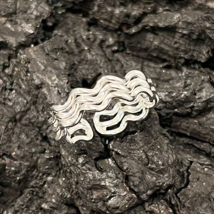 Sterling Silver Triple Wave Ring