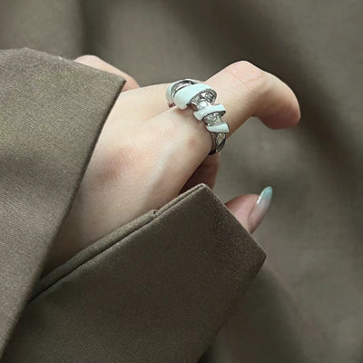 Vintage Enamel Adjustable Ring
