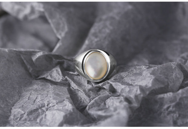 S925 Sterling Silver Pinctada Albina Ring