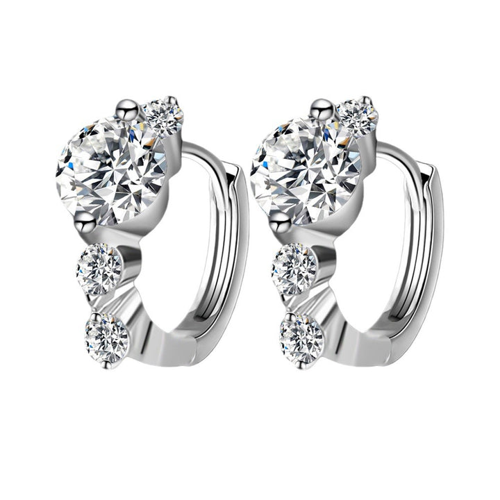 Trinity Spark Moissanite Hoop Earrings
