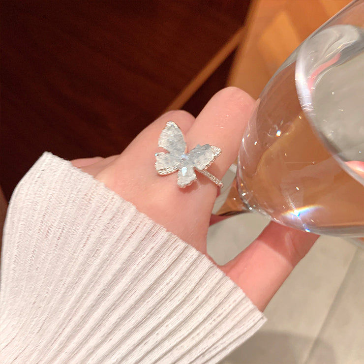 Ice Blue Butterfly Ring