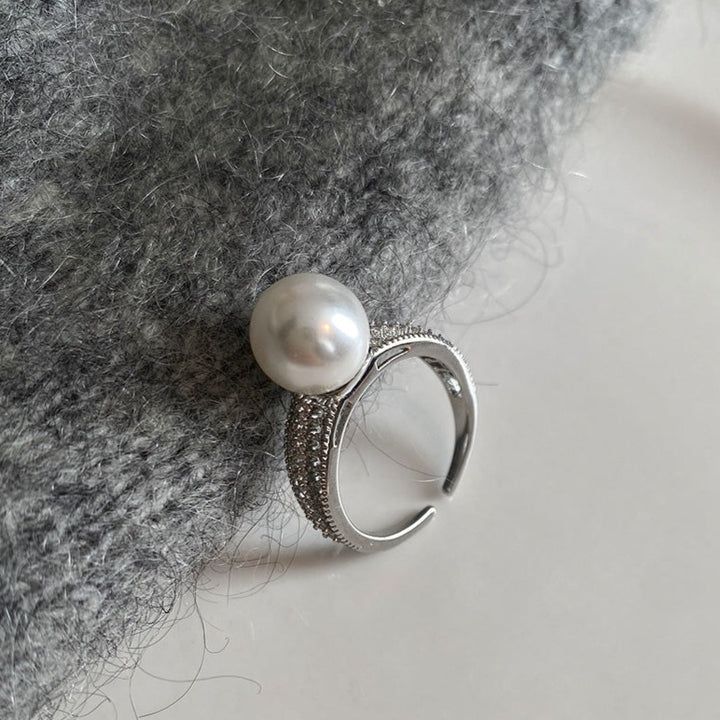 Vintage Sterling Silver Skeleton Pearl Ring