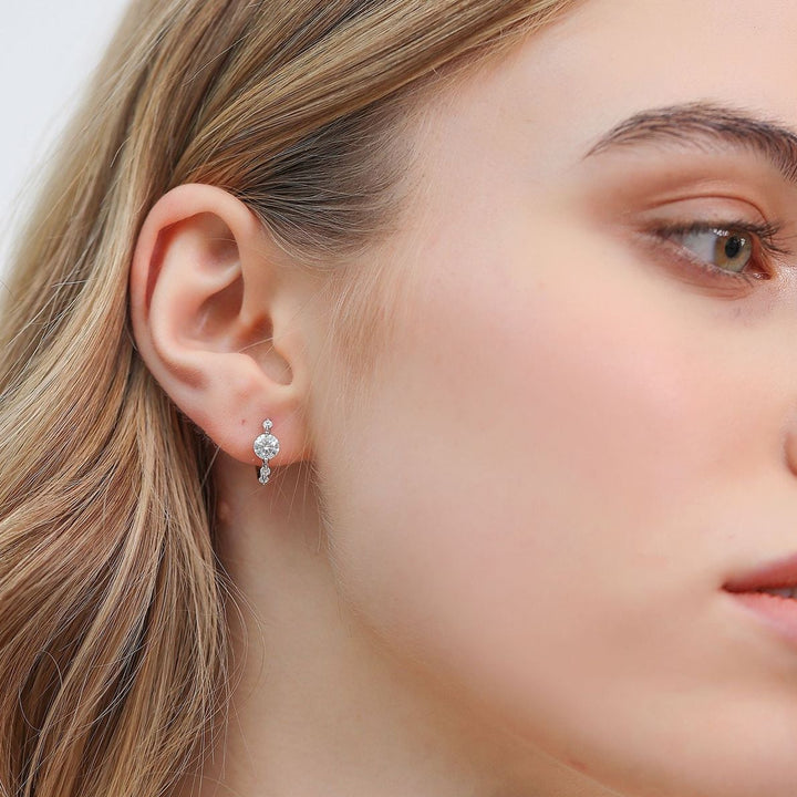 Trinity Spark Moissanite Hoop Earrings