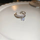 Silver Zirconia Heart Pendant Ring