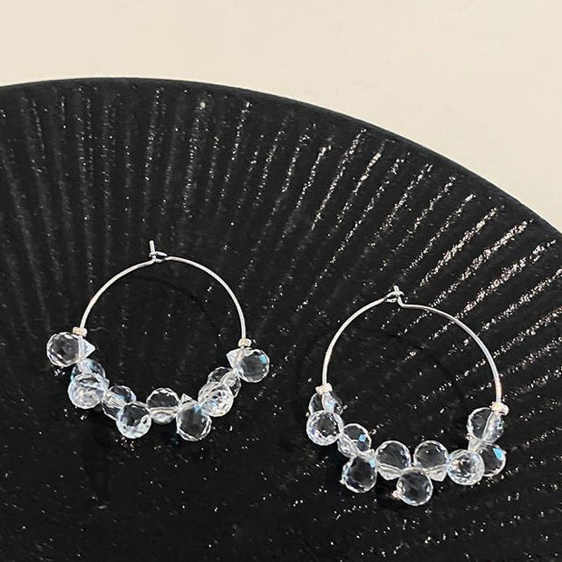 Crystal Beaded Hoop Earrings