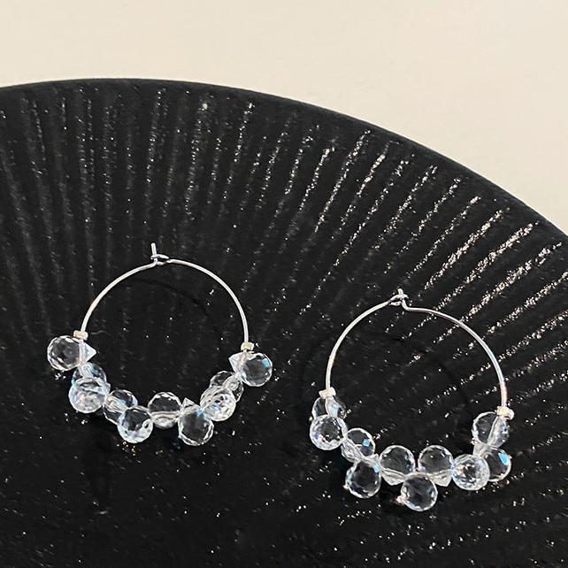 Crystal Beaded Hoop Earrings