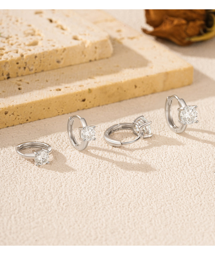 Moissanite Huggie Earrings