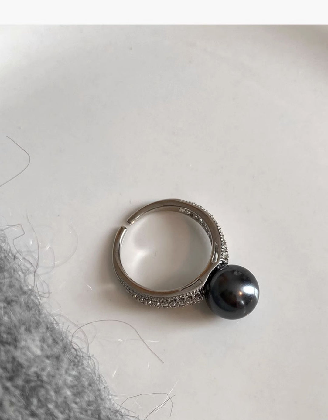 Vintage Sterling Silver Skeleton Pearl Ring