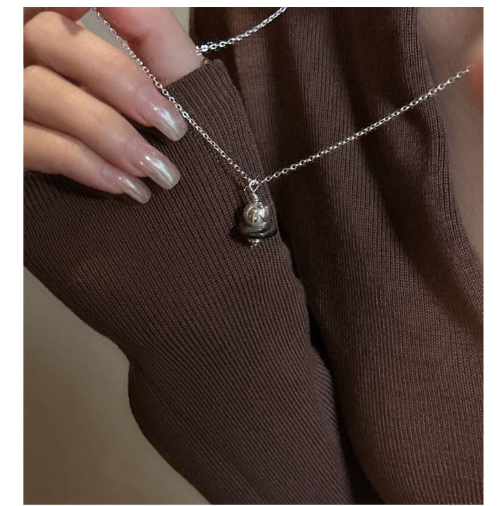 S925 Sterling Silver Small Saturn Necklace