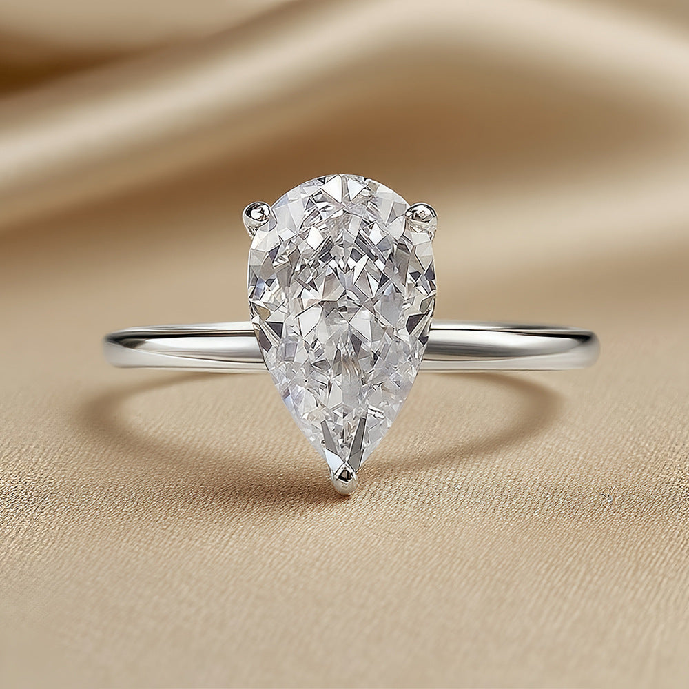 Pear-Cut Moissanite Ring