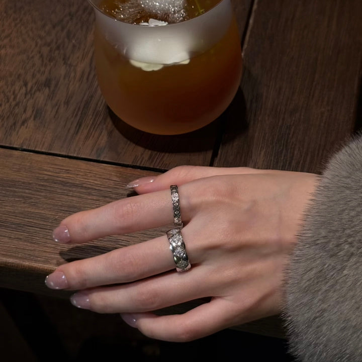 Slim Geometric Pavé Ring — Gold & Silver | S925 Sterling Silver