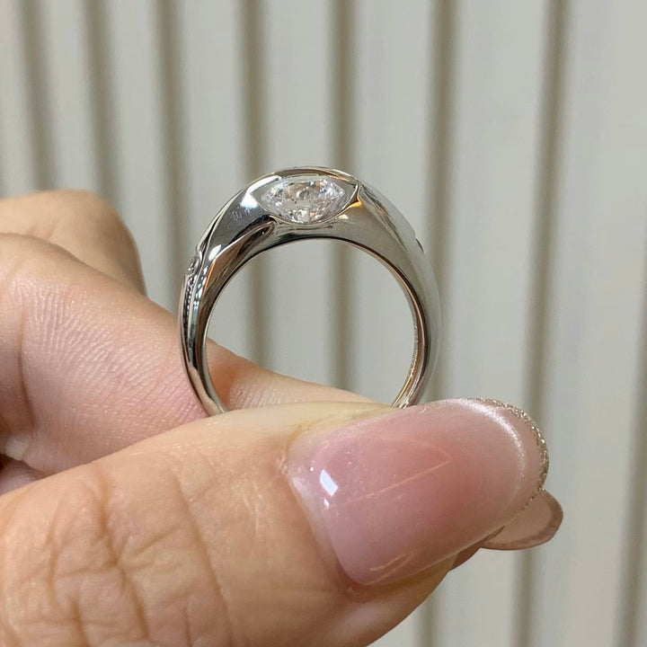 Cosmic Stellar Three-Stone Moissanite Ring — Past, Present & Future | S925 Sterling Silver