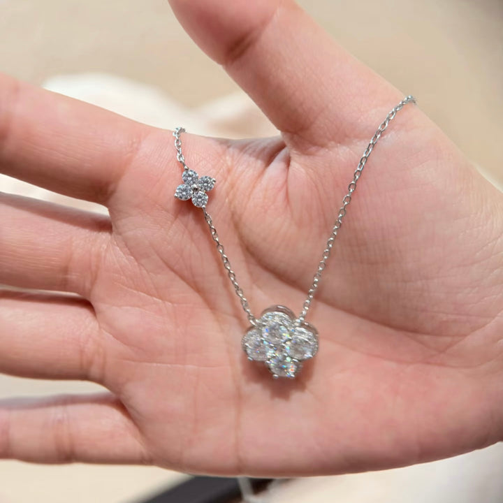 Lumière Clover Moissanite Necklace | S925 Sterling Silver