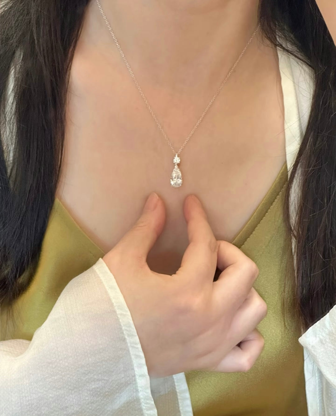 Luminéa Teardrop Moissanite Drop Necklace | S925 Sterling Silver