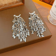 Long Tassel Leaf Earrings
