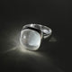 S925 Sterling Silver Square White Crystal Ring