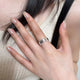 Sterling Silver Wave Glossy Beaded Edge Ring