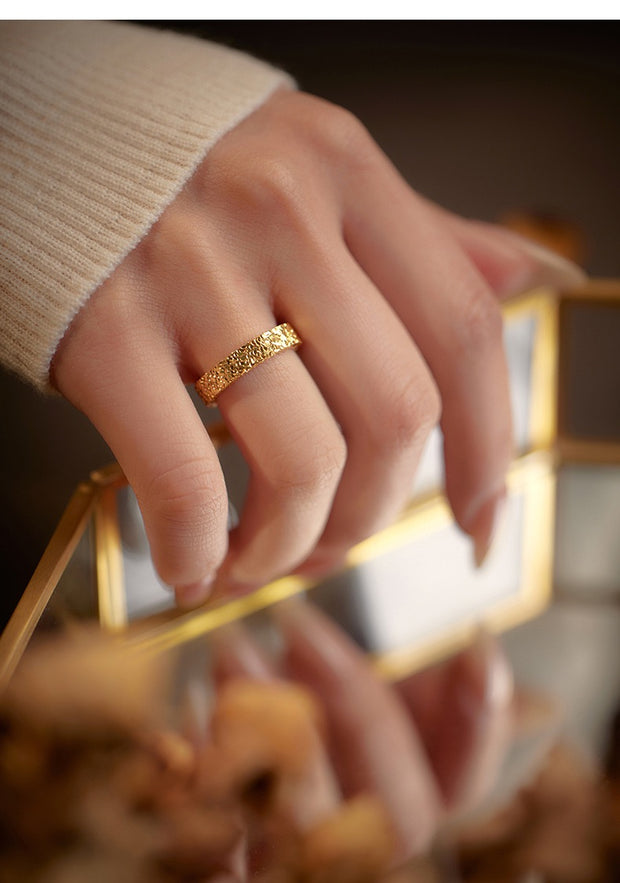 Sterling Silver Crushed Ice Ring