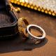 Crushed Ice Texture Ring — Silver & Gold | S925 Sterling Silver