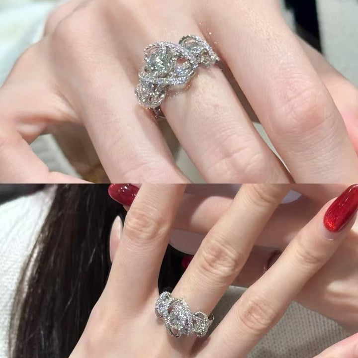 Milky Way Three-Stone Moissanite Ring