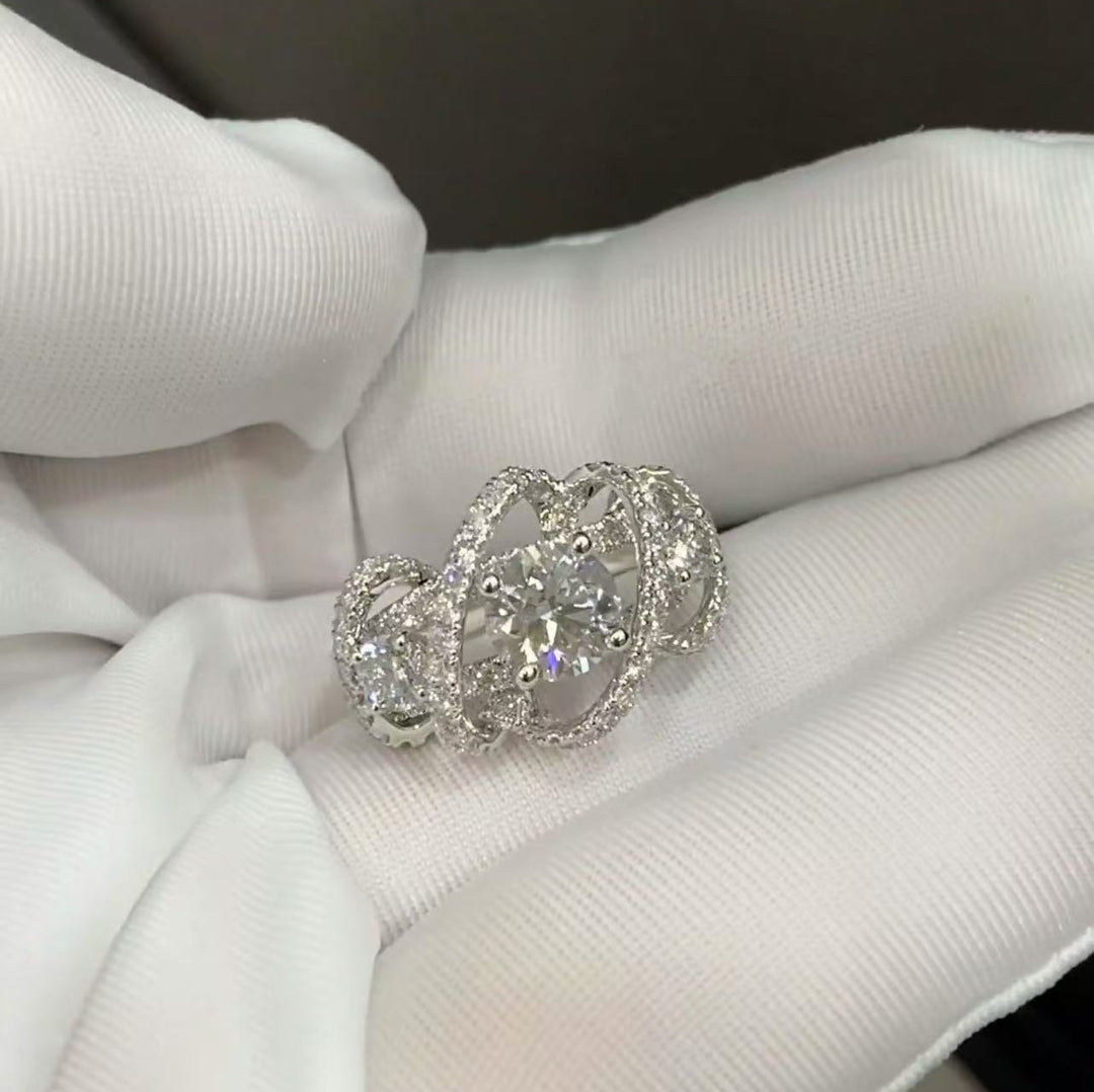 Milky Way Three-Stone Moissanite Ring