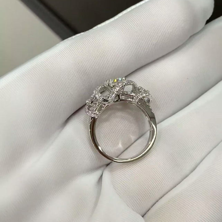 Milky Way Three-Stone Moissanite Ring