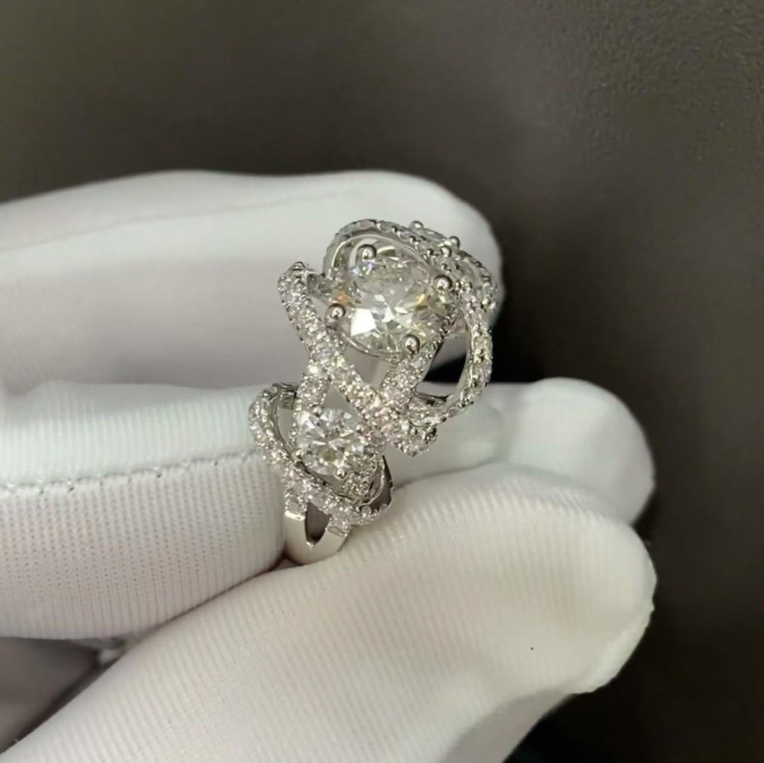 Milky Way Three-Stone Moissanite Ring
