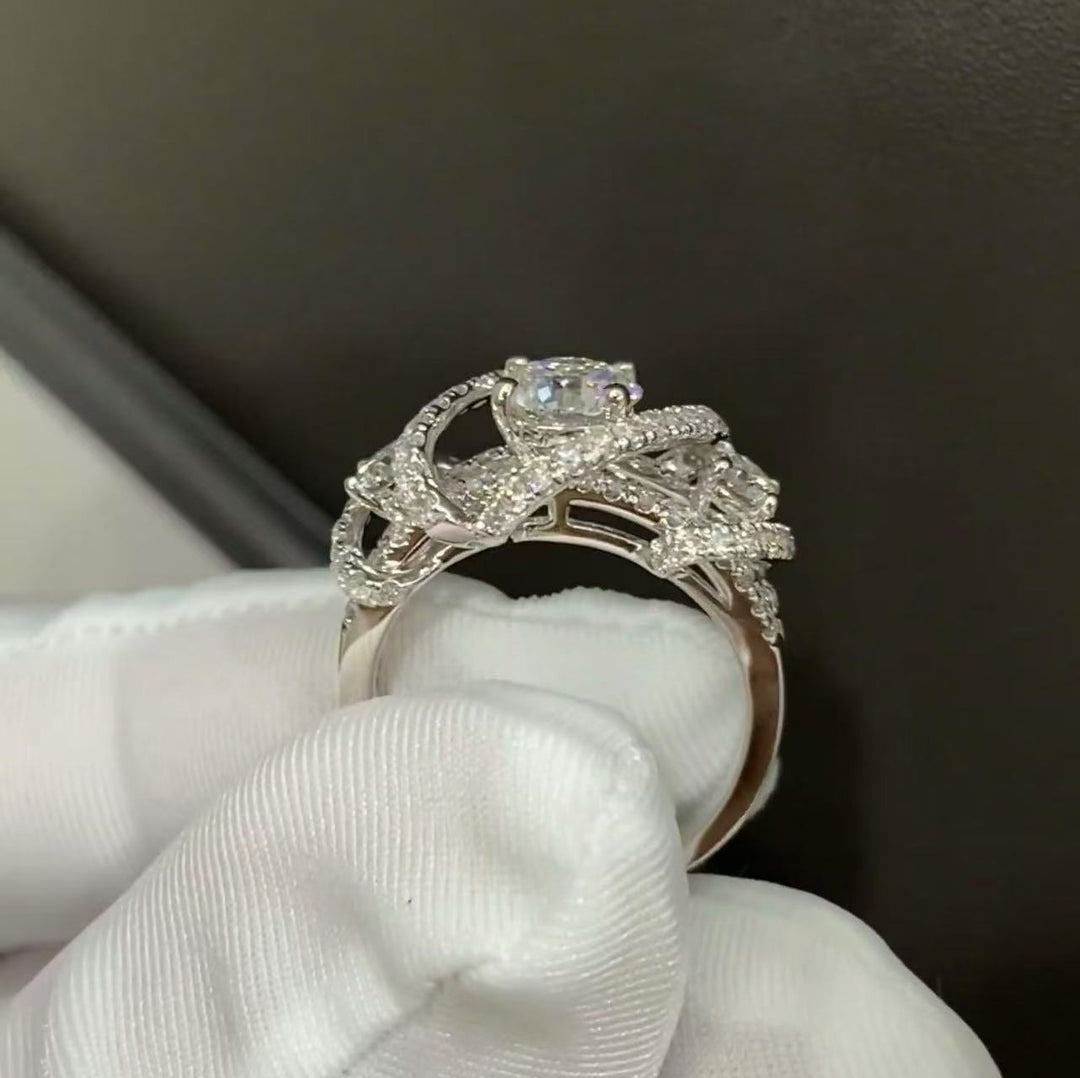 Milky Way Three-Stone Moissanite Ring