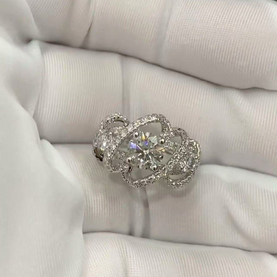 Milky Way Three-Stone Moissanite Ring