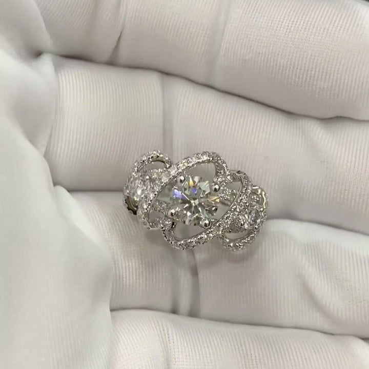 Milky Way Three-Stone Moissanite Ring