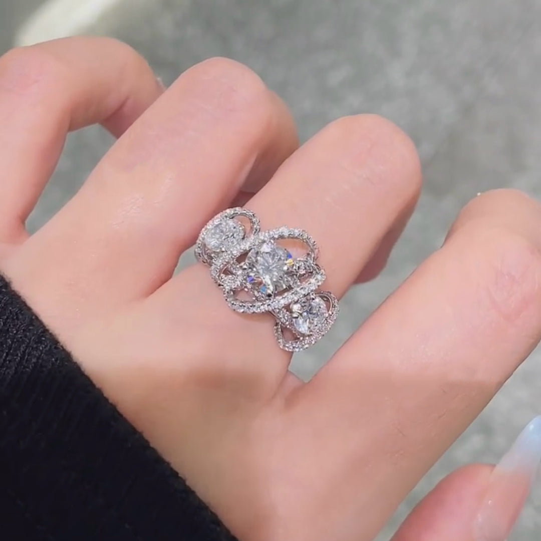 Milky Way Three-Stone Moissanite Ring