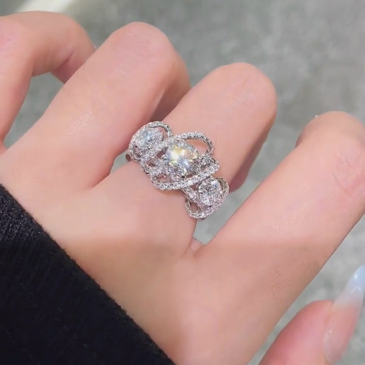 Milky Way Three-Stone Moissanite Ring