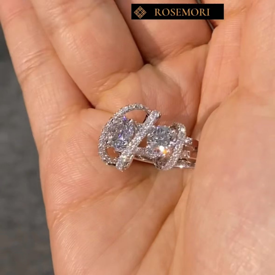 Milky Way Three-Stone Moissanite Ring