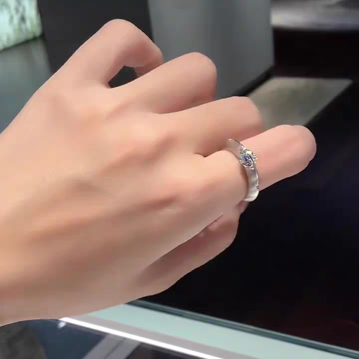Cosmic Stellar Three-Stone Moissanite Ring