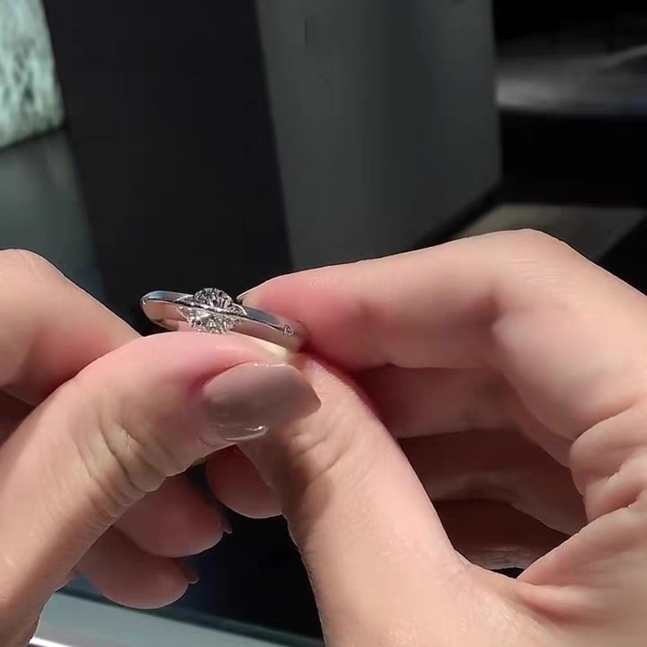 Cosmic Stellar Three-Stone Moissanite Ring