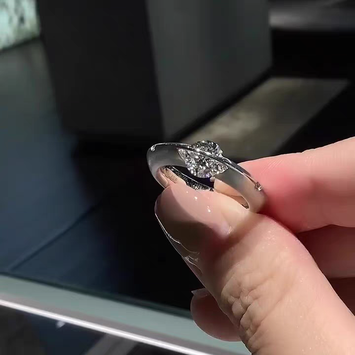 Cosmic Stellar Three-Stone Moissanite Ring