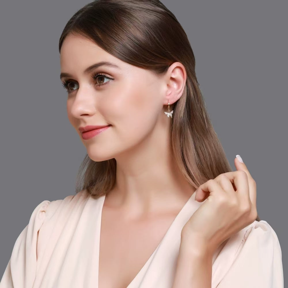 Small Butterfly Earrings with Diamonds