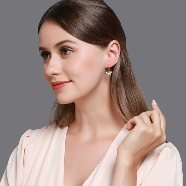Small Butterfly Earrings with Diamonds