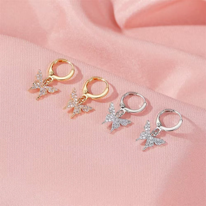 Small Butterfly Earrings with Diamonds